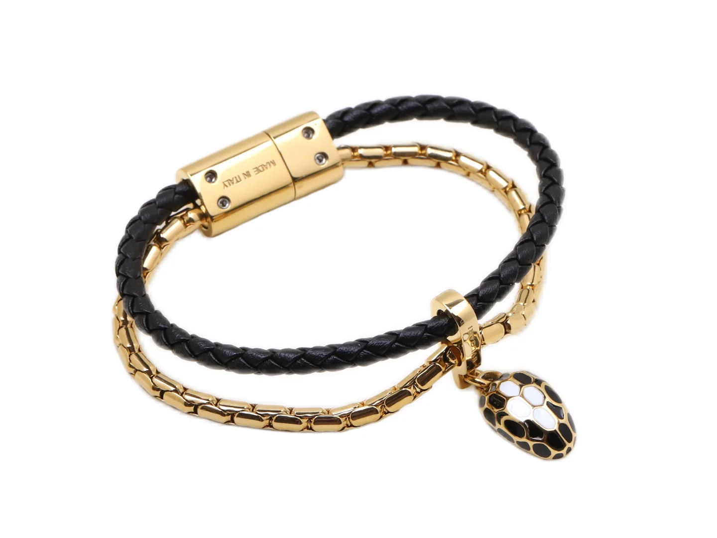 Serpenti Forever Double-Strand Braided Leather Bracelet D19517694 — view 2