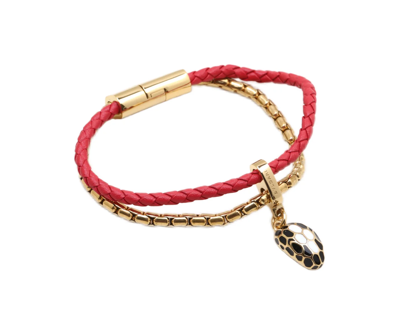 Serpenti Forever Double-Strand Braided Leather Bracelet D19517694 — view 3