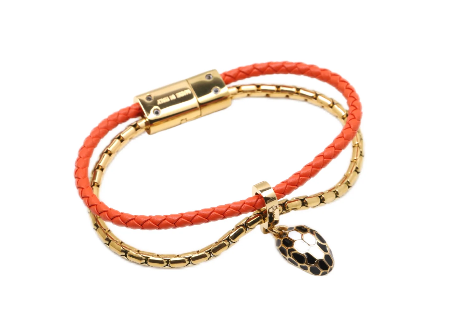 Serpenti Forever Double-Strand Braided Leather Bracelet D19517694 — view 4