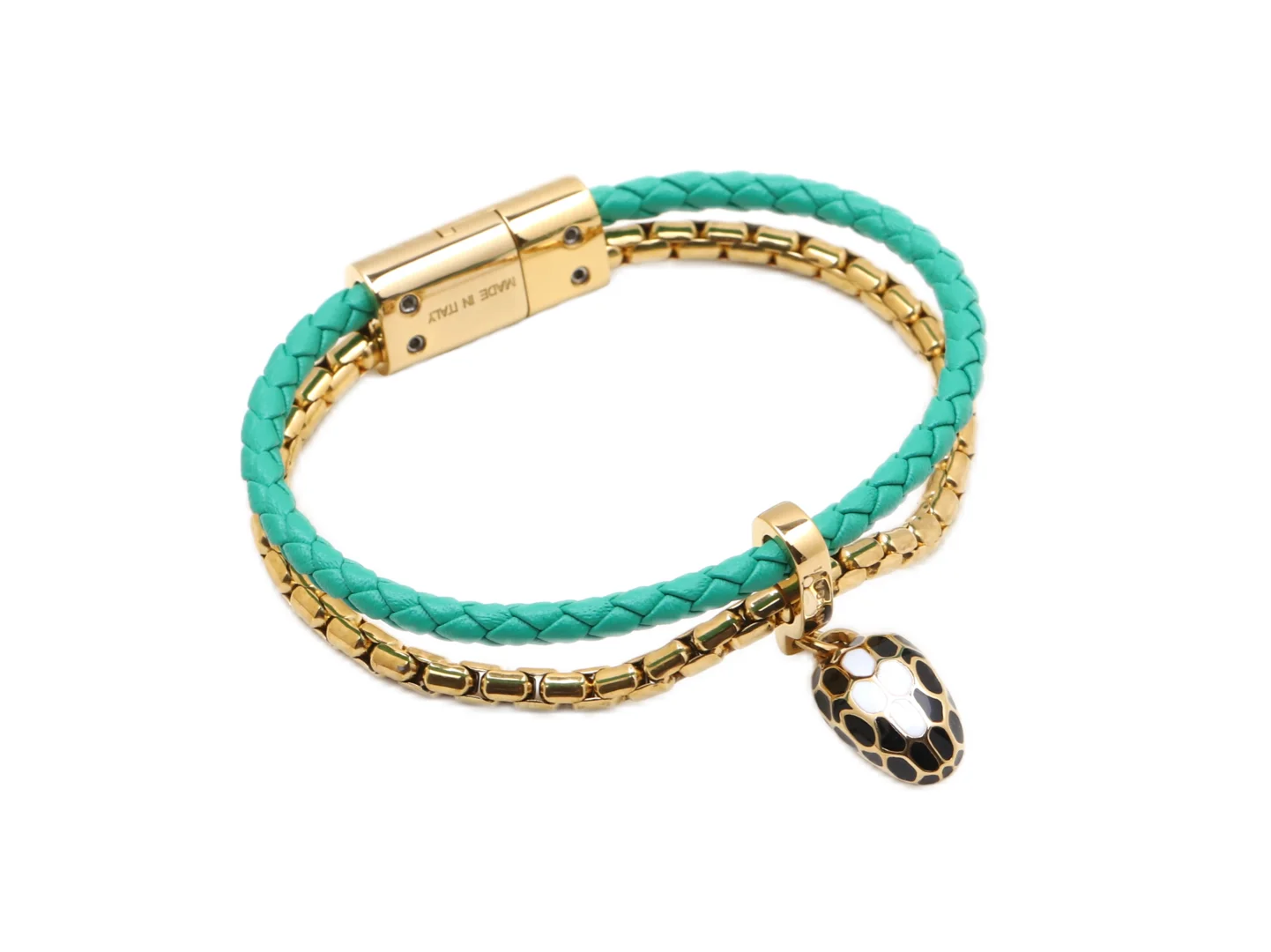 Serpenti Forever Double-Strand Braided Leather Bracelet D19517694 — view 5