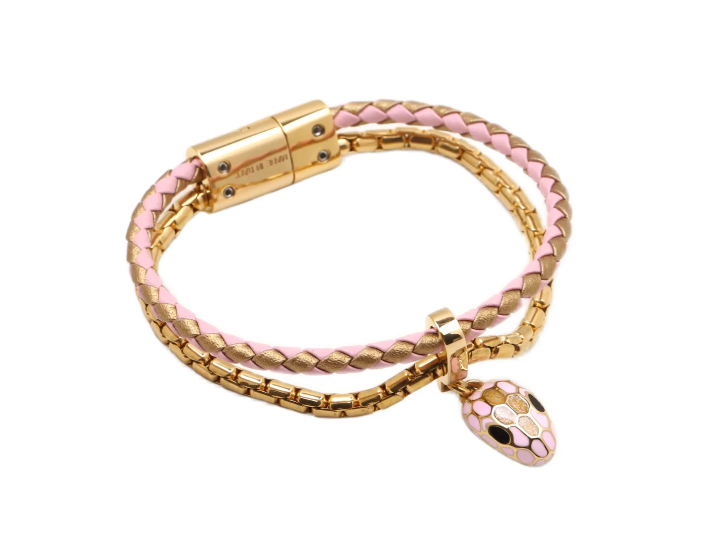 Serpenti Forever Double-Strand Braided Leather Bracelet D19517694 — view 7