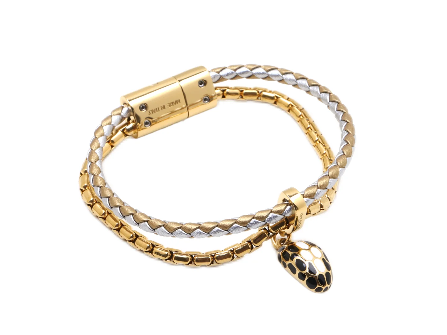 Serpenti Forever Double-Strand Braided Leather Bracelet D19517694 — view 8