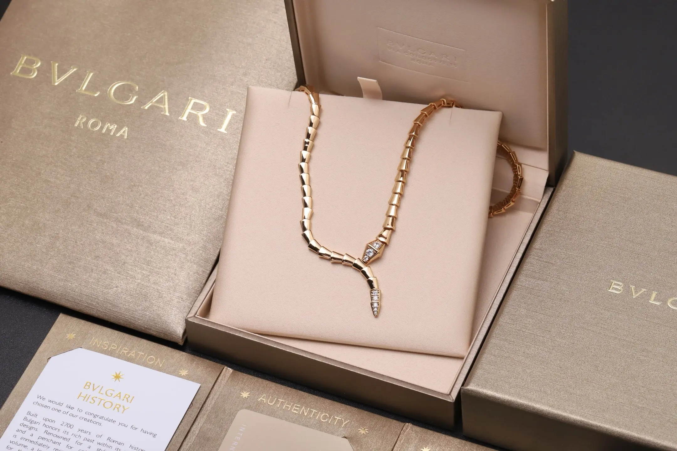 Serpenti Viper Necklace (Gold-Plated Brass) D35017642 — view 2