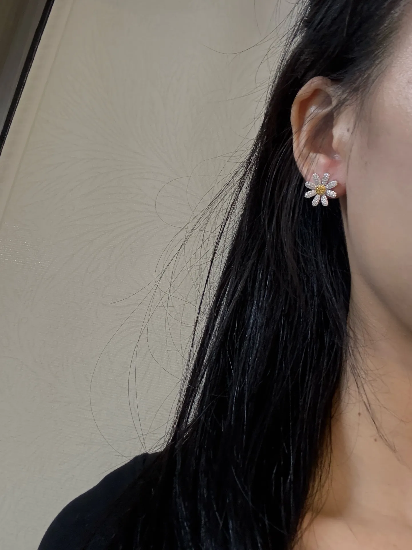 Daisy Pave Clip-On Earrings (Sterling Silver) D29017266 — view 8