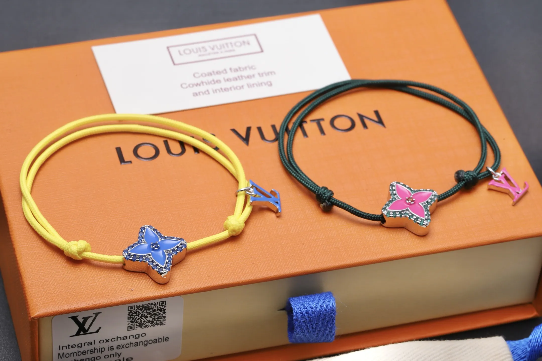 Monogram Flower Cord Bracelet with Crystals D14016975 — view 3