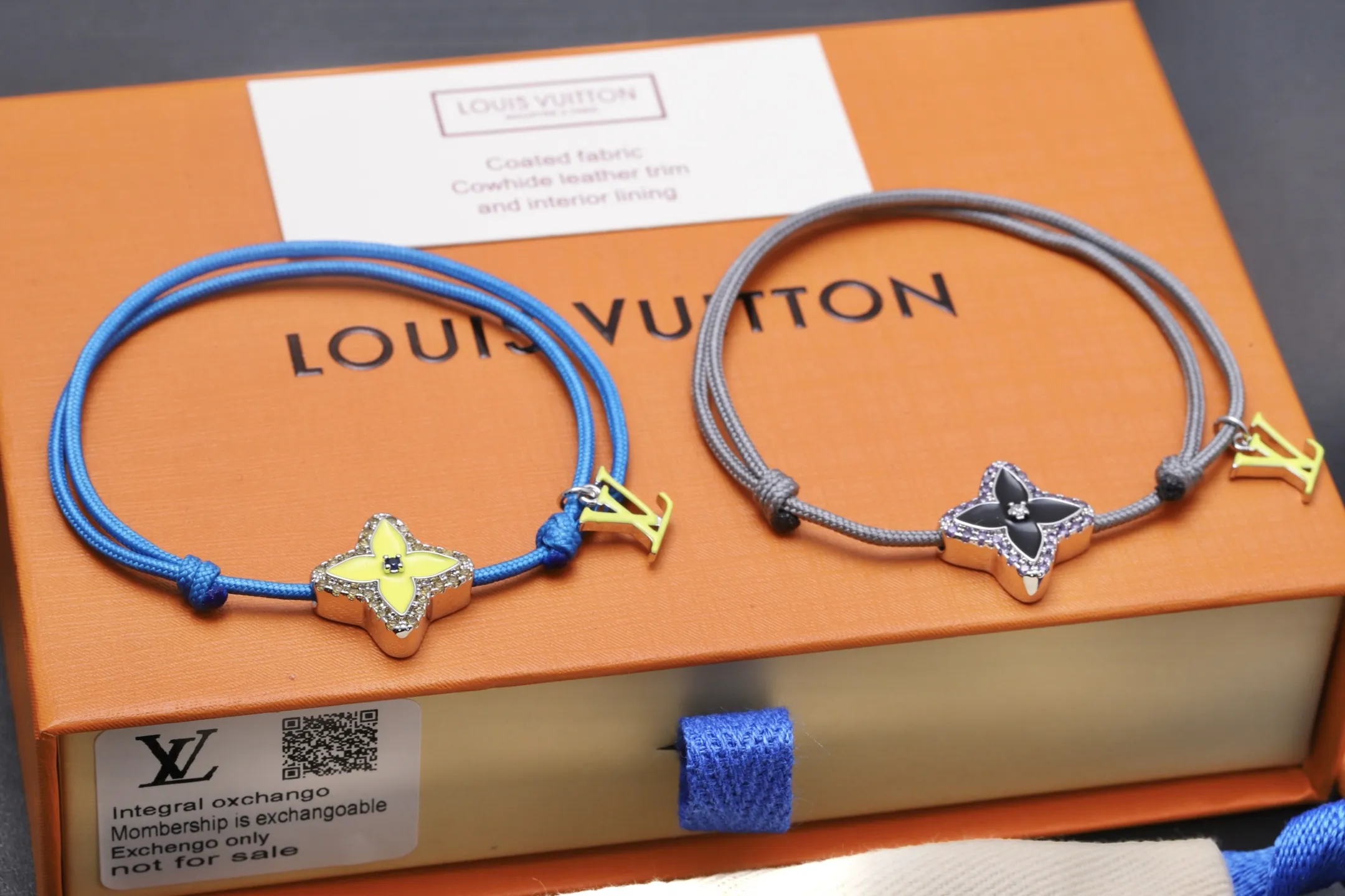 Monogram Flower Cord Bracelet with Crystals D14016975 — view 4