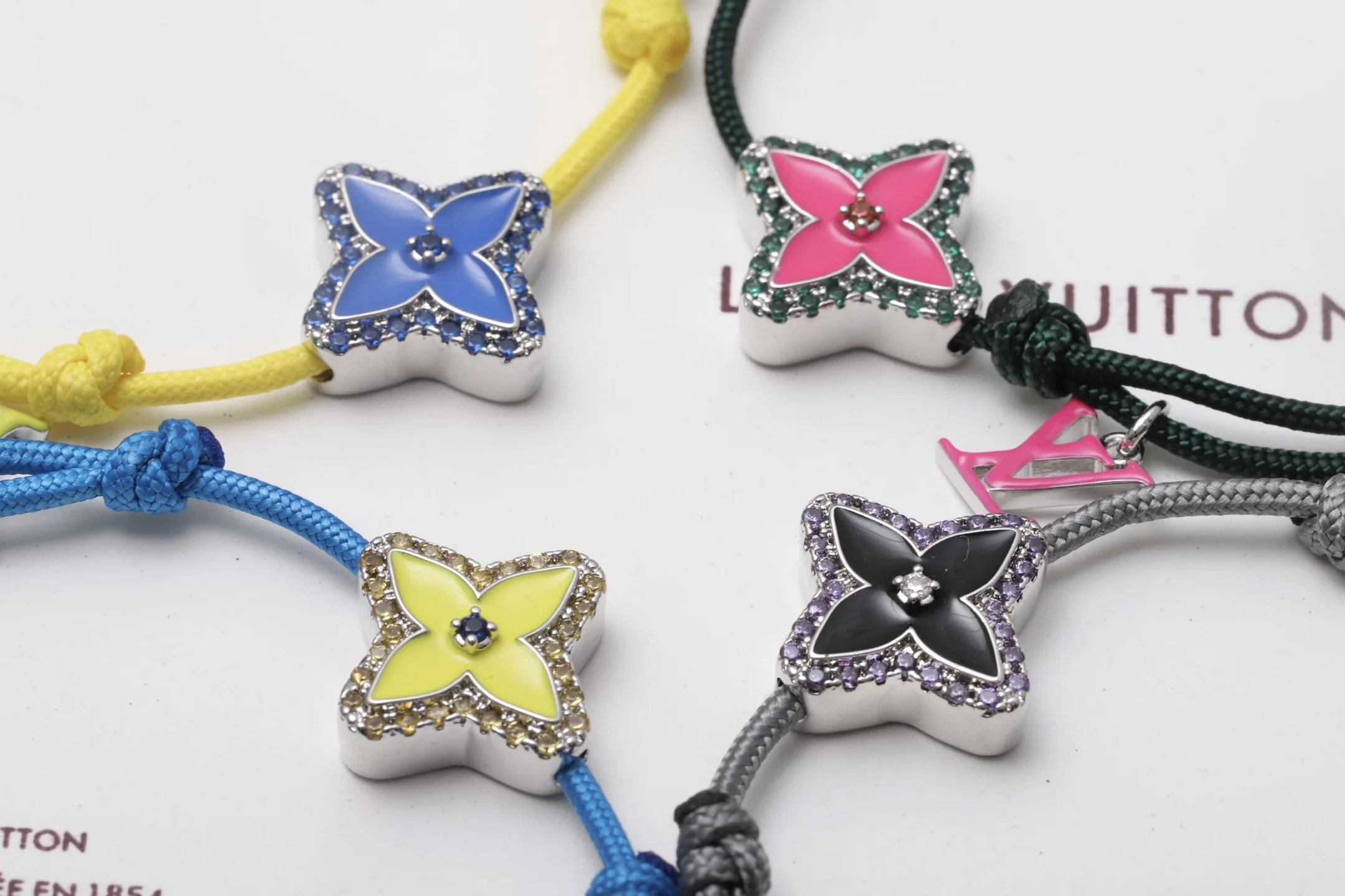 Monogram Flower Cord Bracelet with Crystals D14016975 — view 5