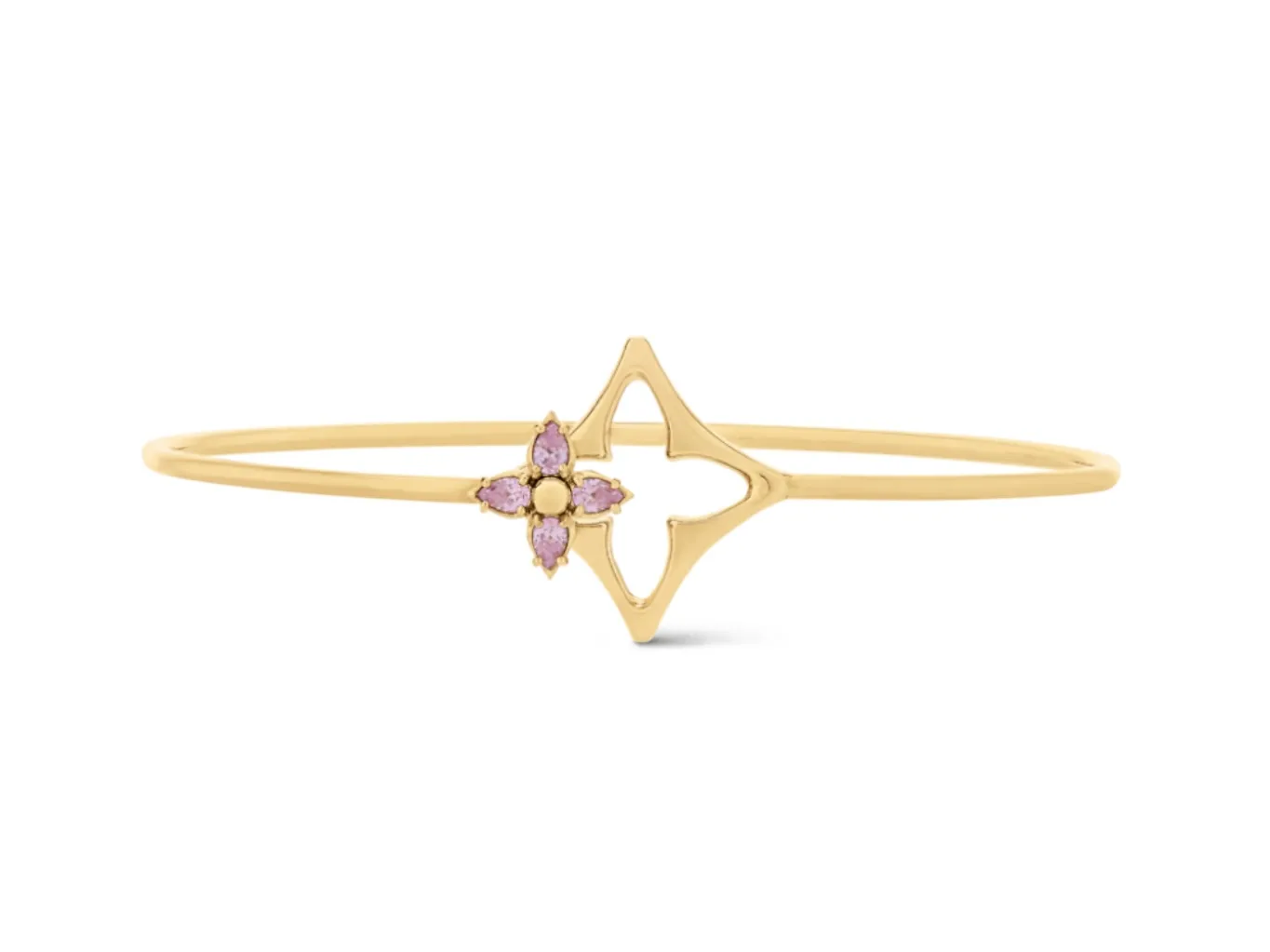 Monogram Flower Bangle with Pink Crystals D14517194