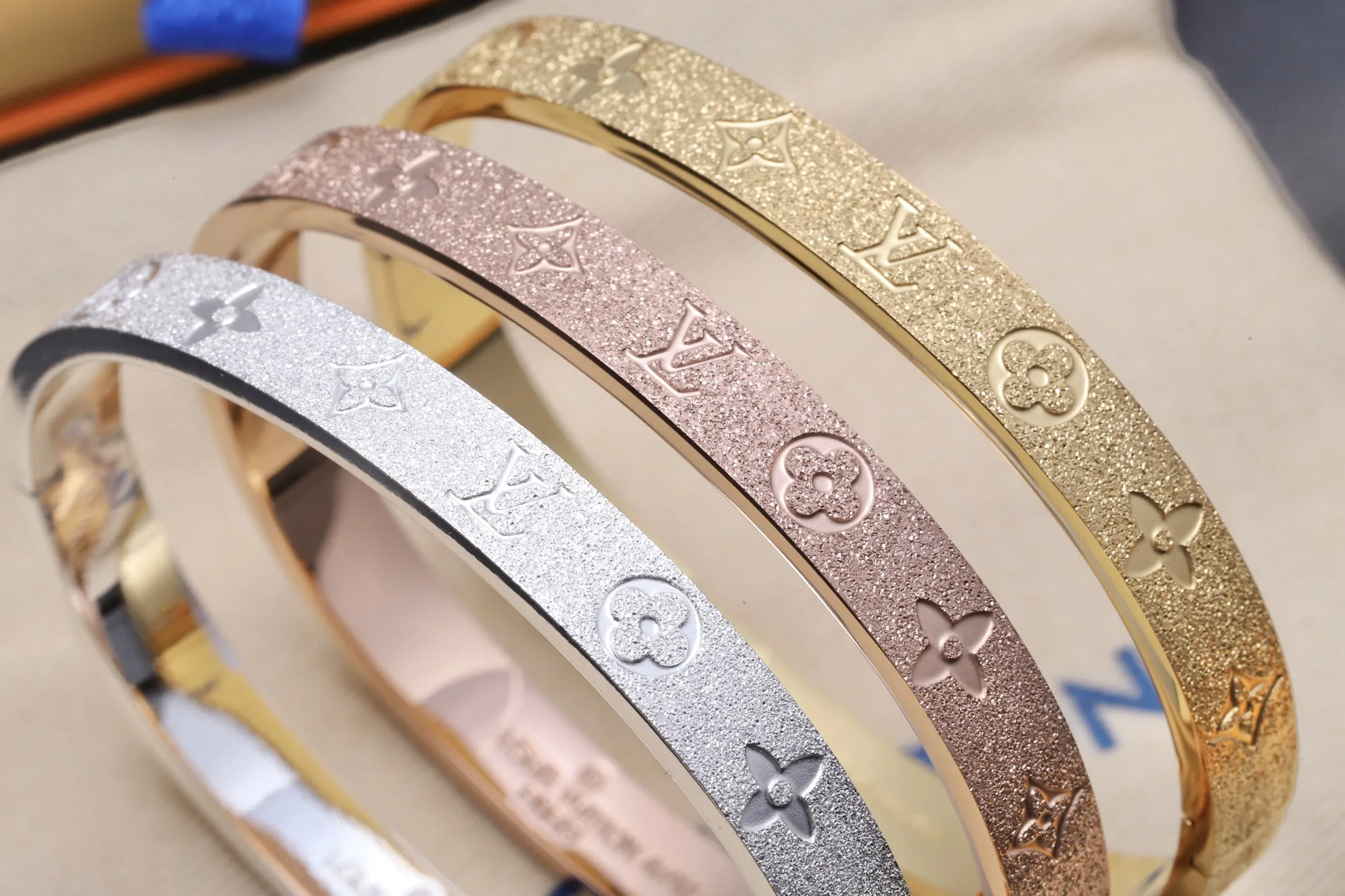 Monogram Frosted Bangle (Titanium Steel) D10016567 — view 3