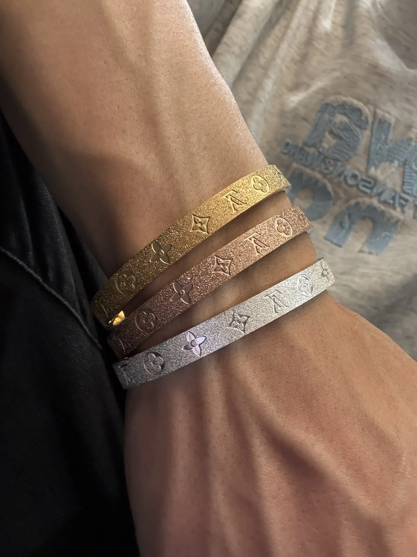 Monogram Frosted Bangle (Titanium Steel) D10016567 — view 10