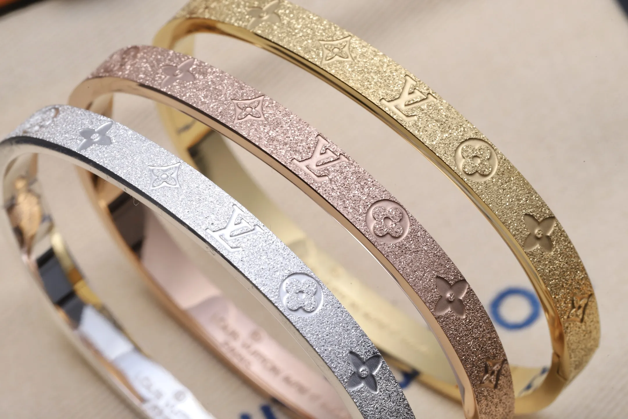 Monogram Frosted Bangle (Titanium Steel) D10016566 — view 3