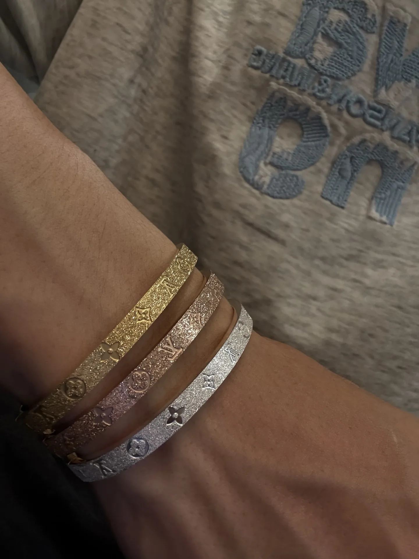 Monogram Frosted Bangle (Titanium Steel) D10016566 — view 11