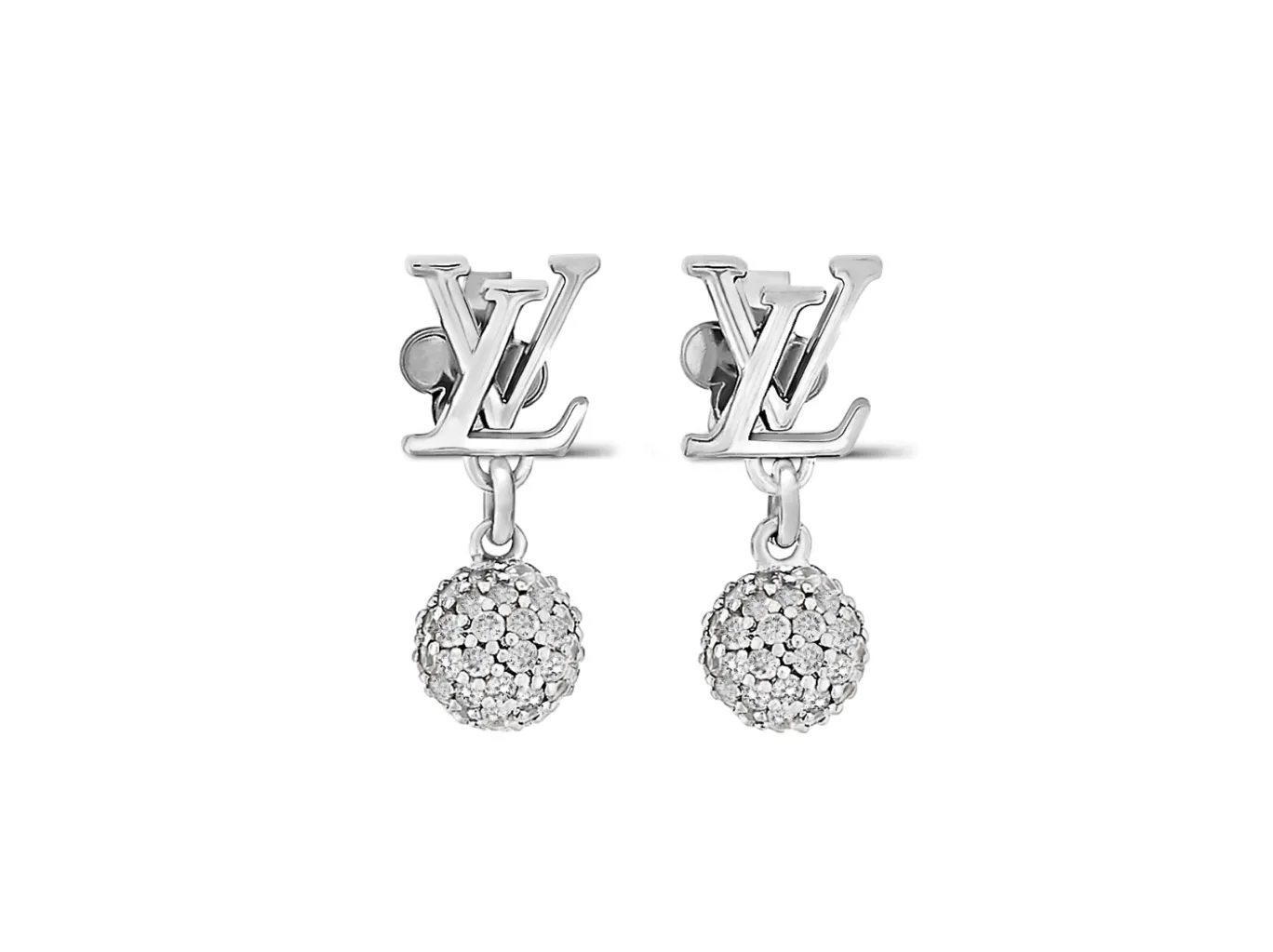 LV Logo Crystal Orb Drop Earrings D14017193