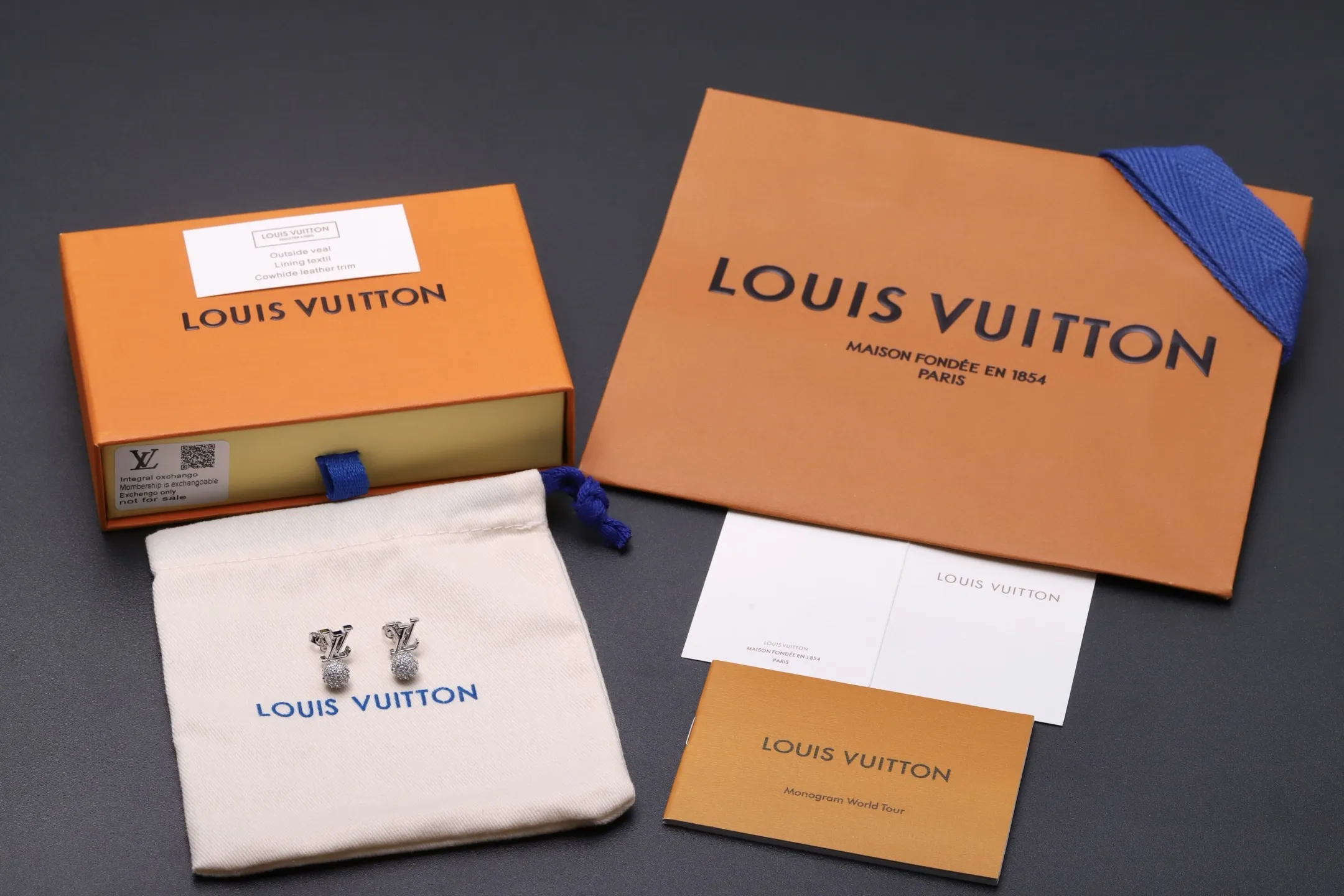 LV Logo Crystal Orb Drop Earrings D14017193 — view 2