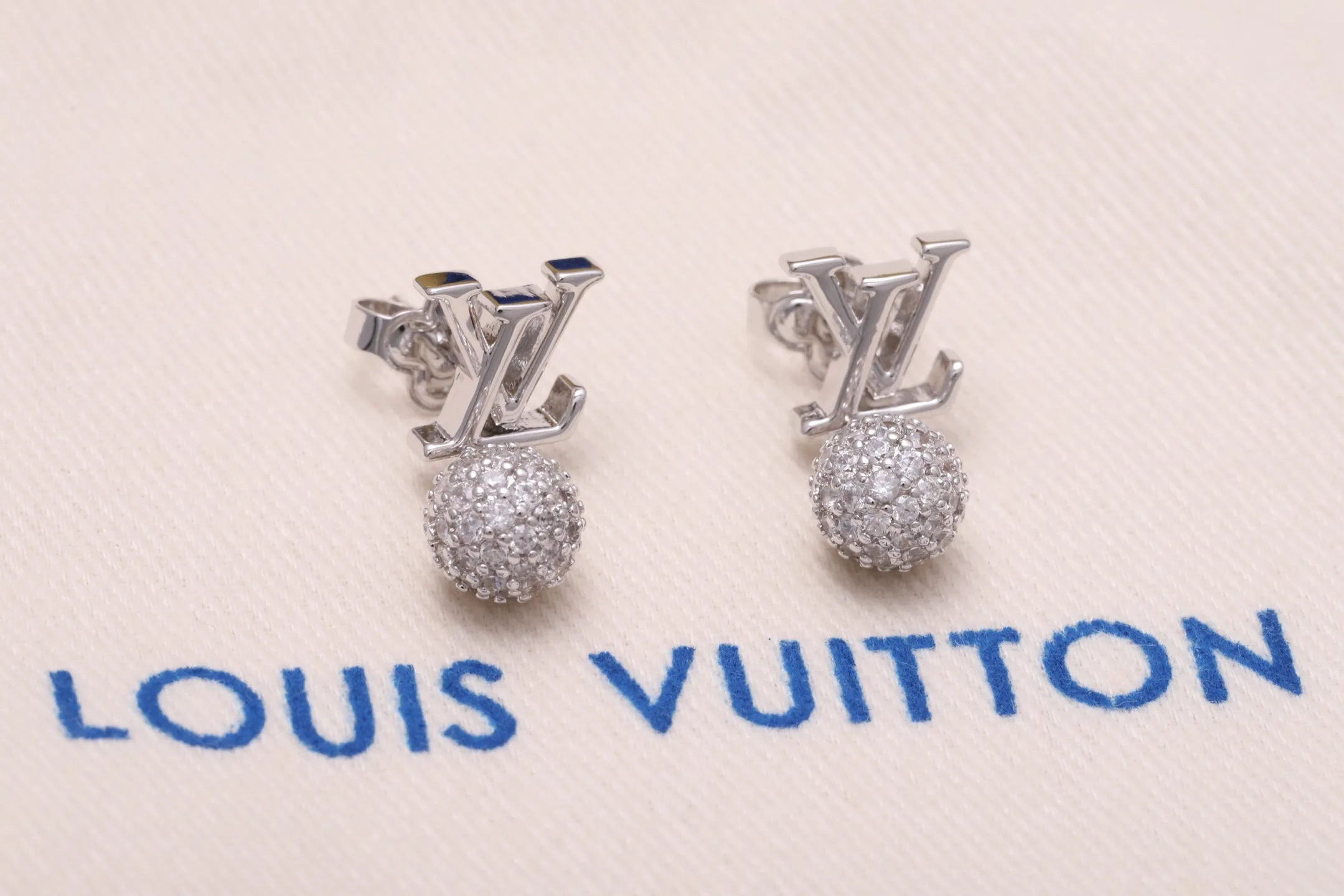 LV Logo Crystal Orb Drop Earrings D14017193 — view 3