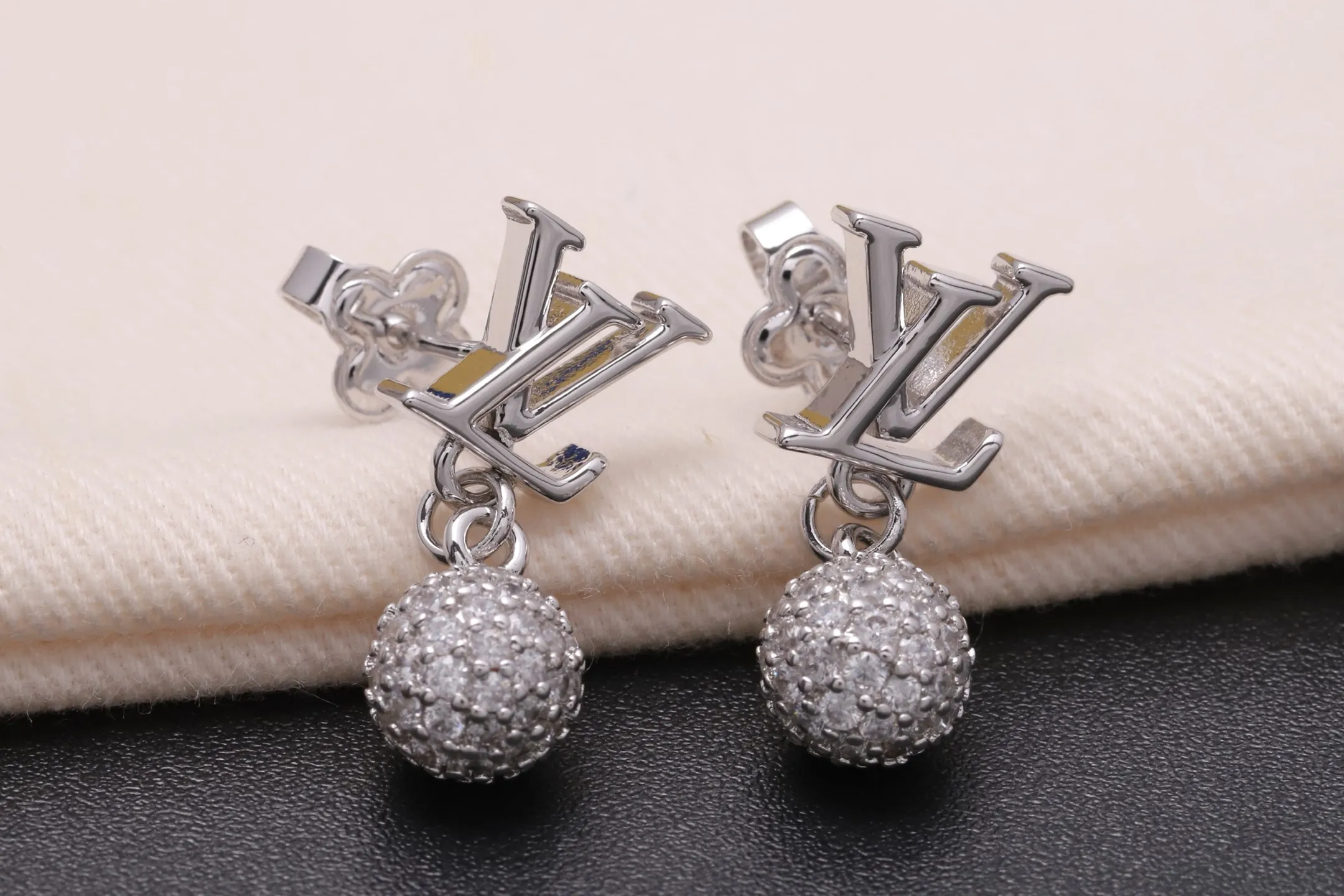 LV Logo Crystal Orb Drop Earrings D14017193 — view 4
