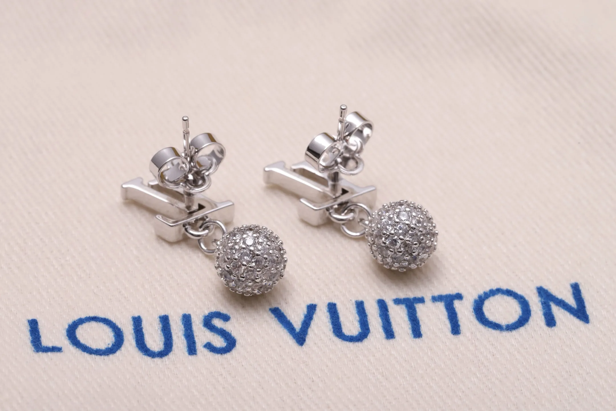 LV Logo Crystal Orb Drop Earrings D14017193 — view 5