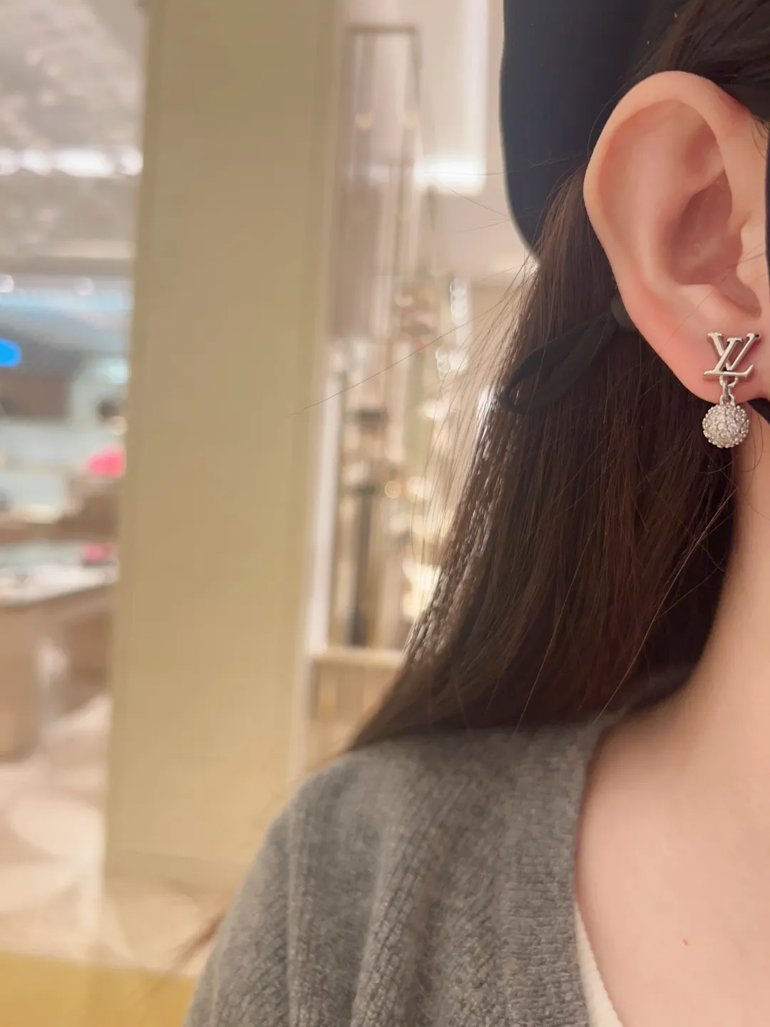 LV Logo Crystal Orb Drop Earrings D14017193 — view 9