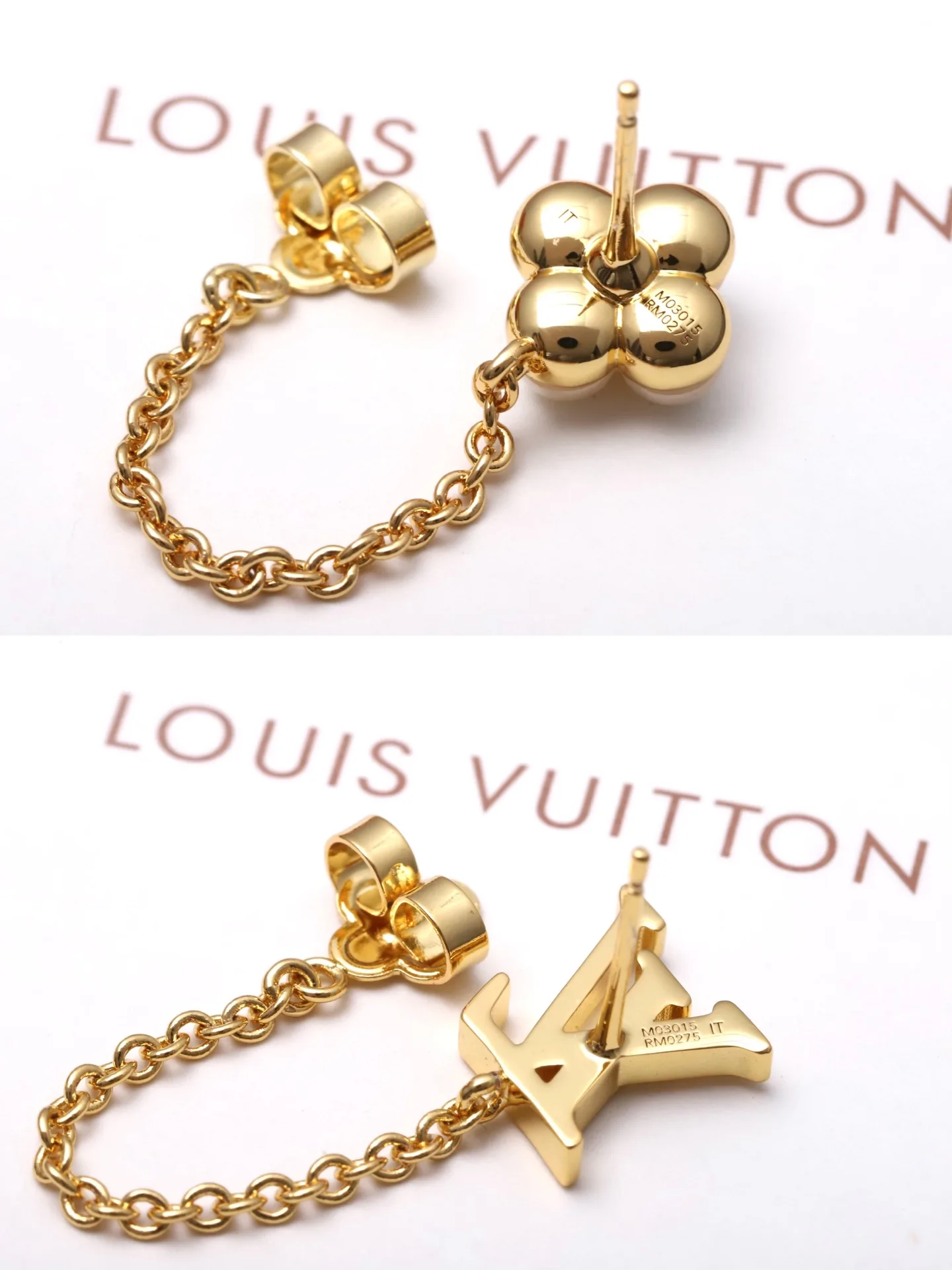 Monogram Flower and LV Logo Chain Earring Set D14017270 — view 7