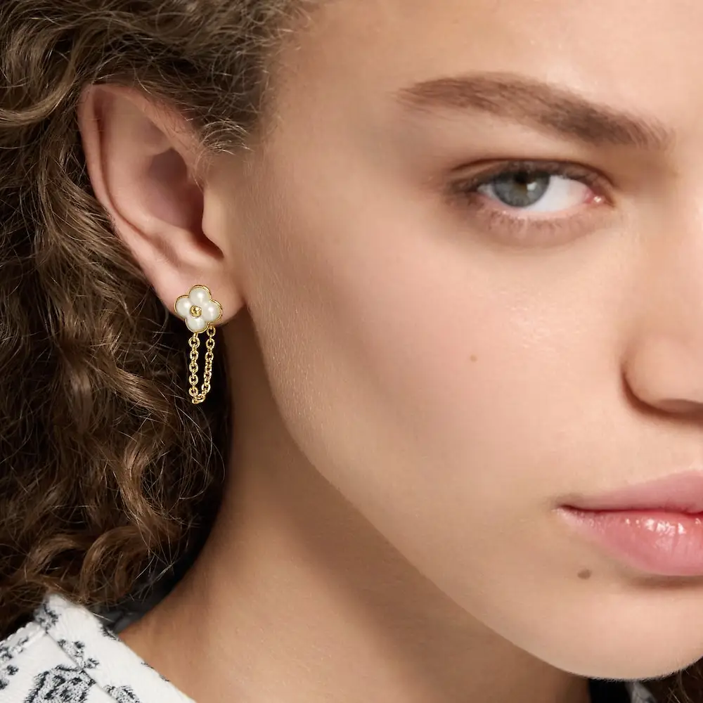Monogram Flower and LV Logo Chain Earring Set D14017270 — view 9