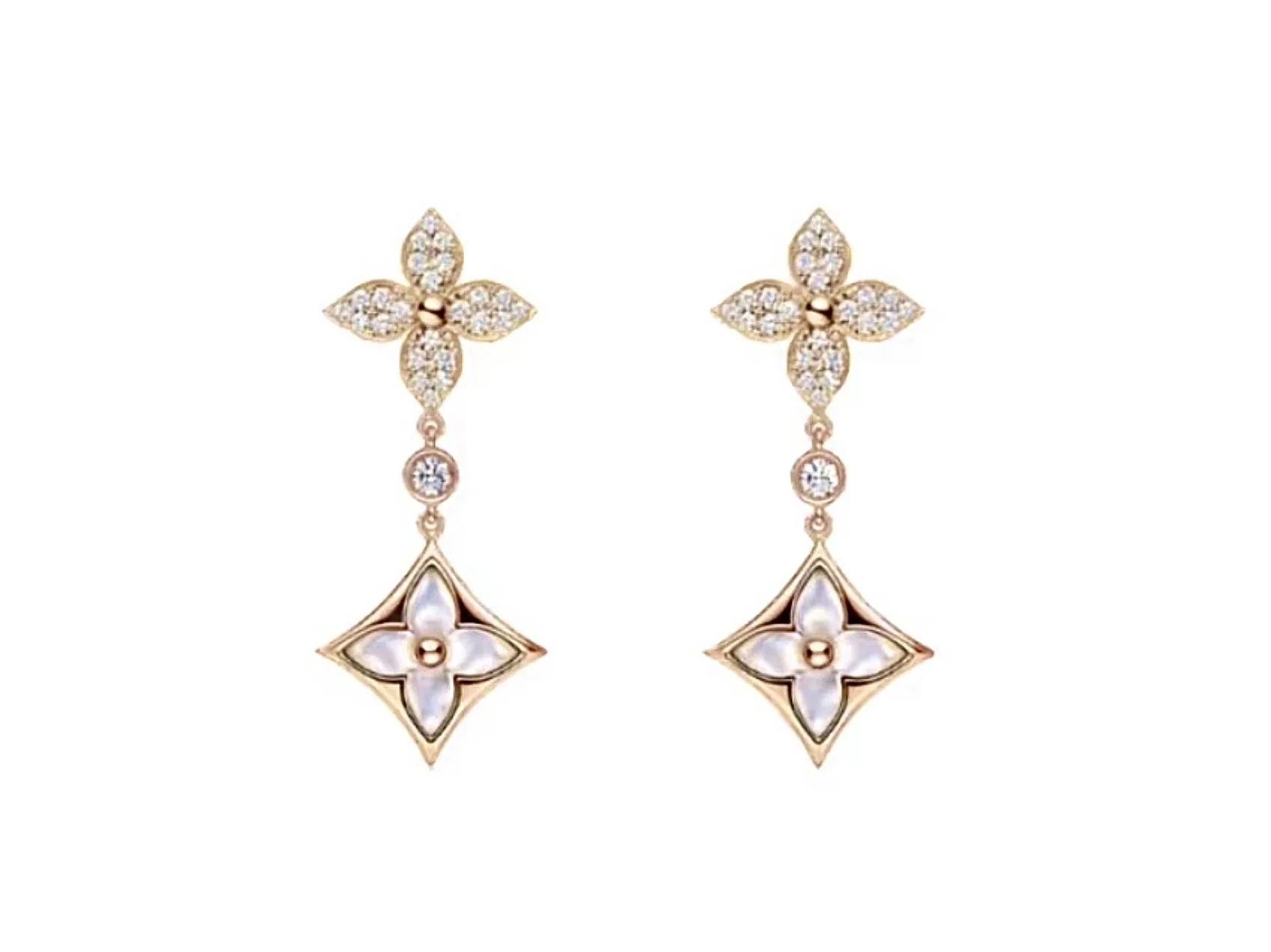 Star Blossom Monogram Flower Drop Earrings D28017265