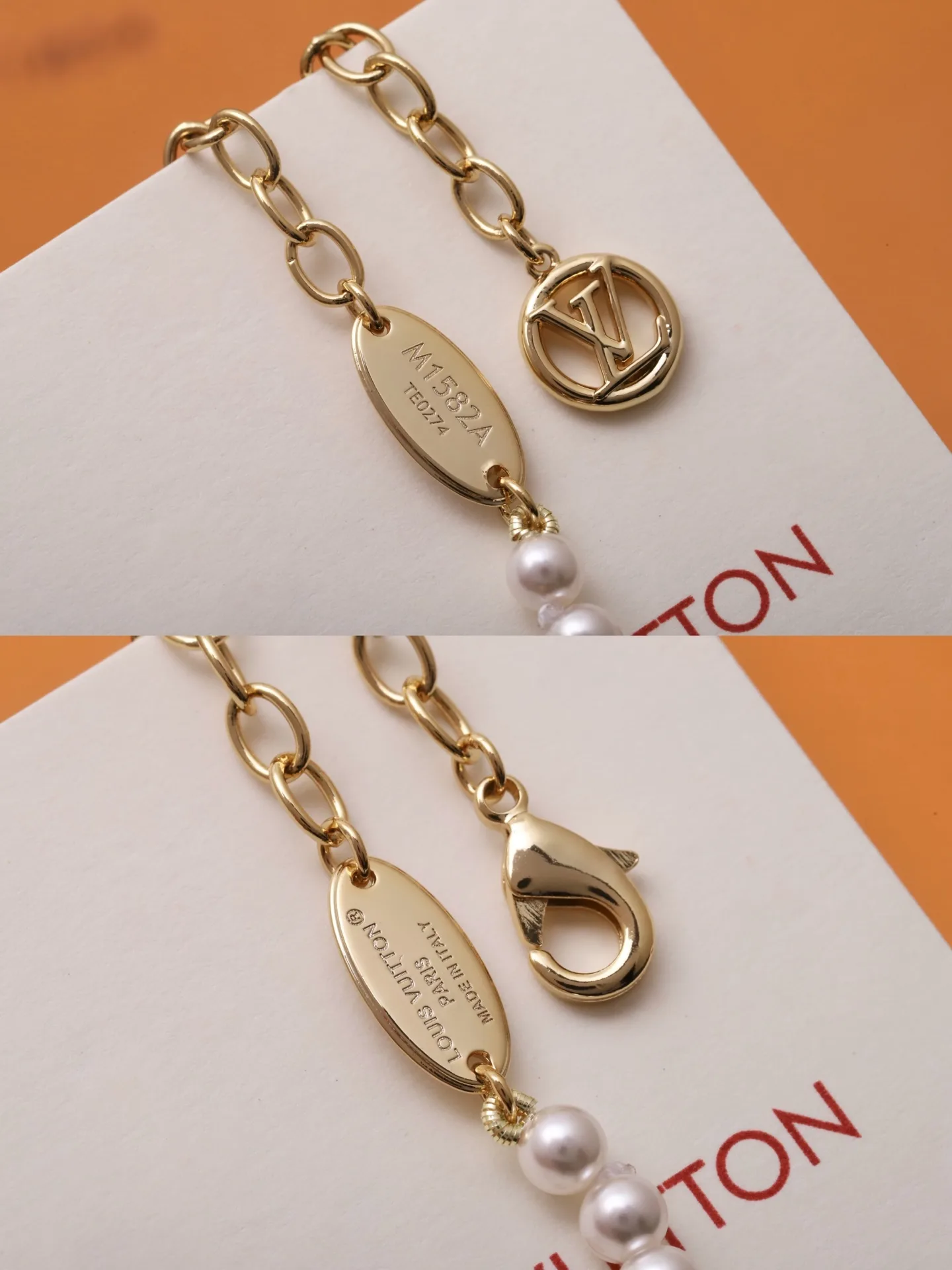 Monogram Flower Charm Pearl Necklace D16517624 — view 7