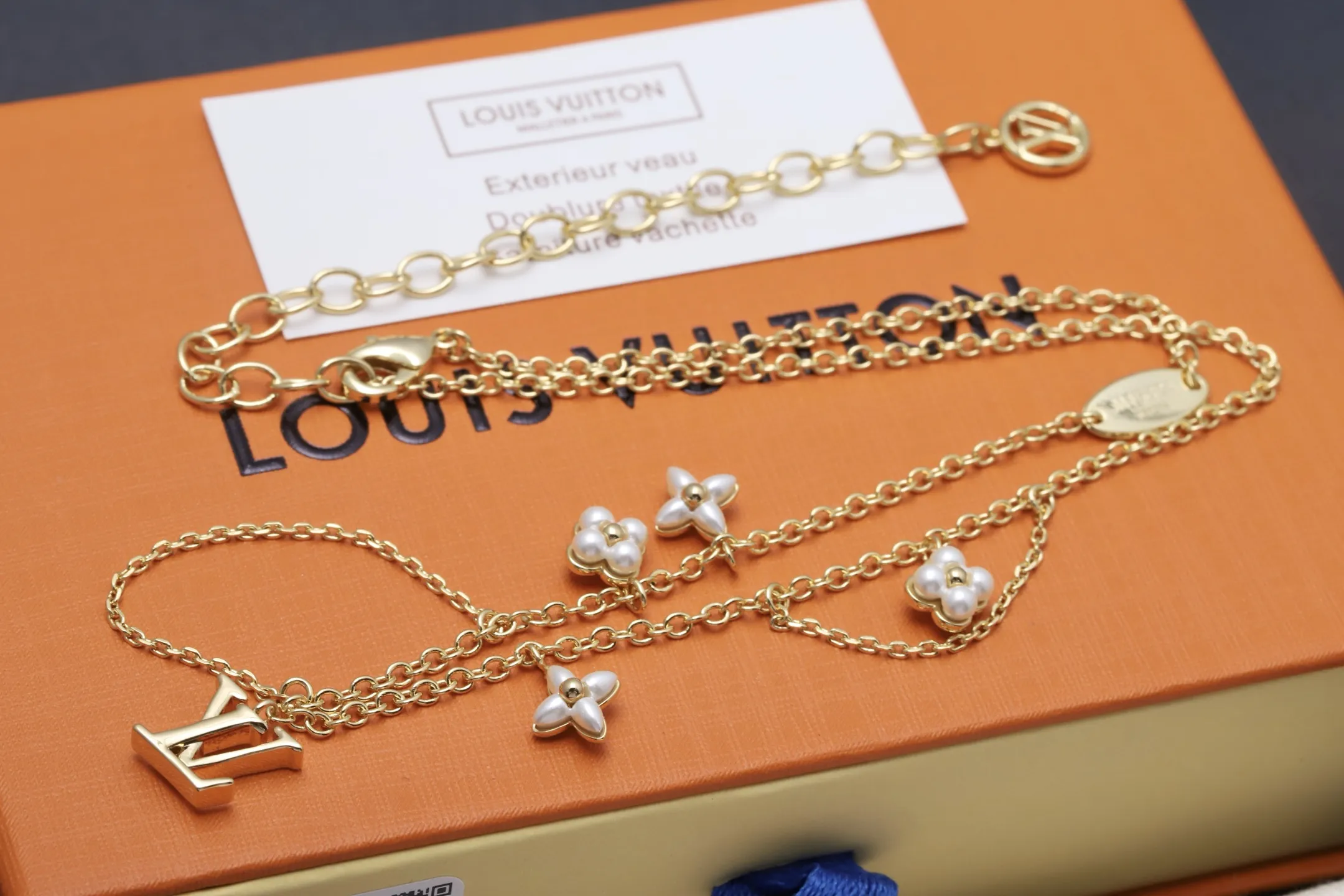 Monogram Flower and LV Initial Charm Necklace D16017272 — view 7