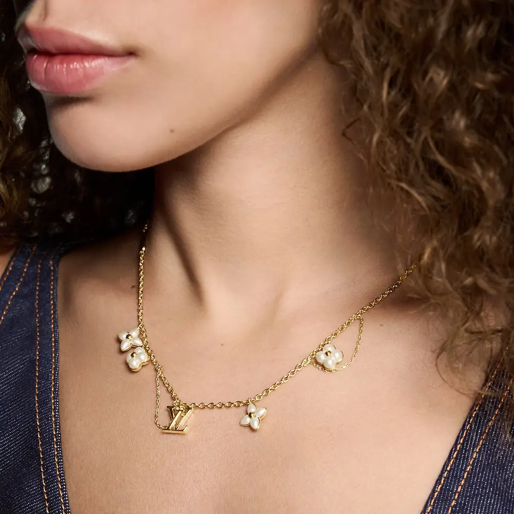 Monogram Flower and LV Initial Charm Necklace D16017272 — view 9