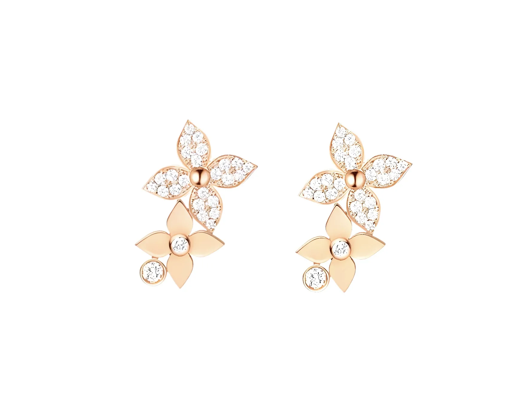 Monogram Flower Crystal Stud Earrings D11016805