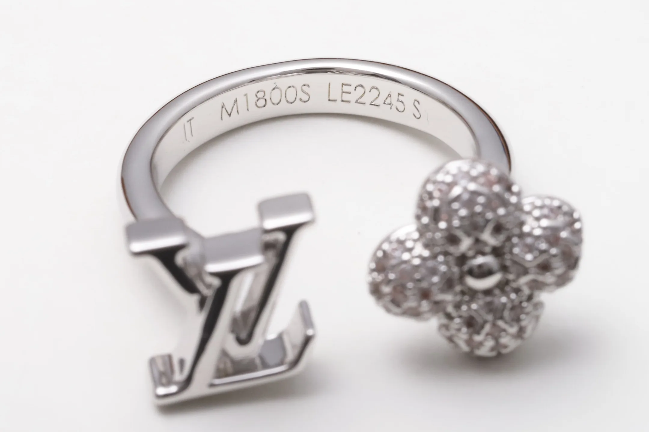 Crystal Monogram Flower Open Ring D13517222 — view 6