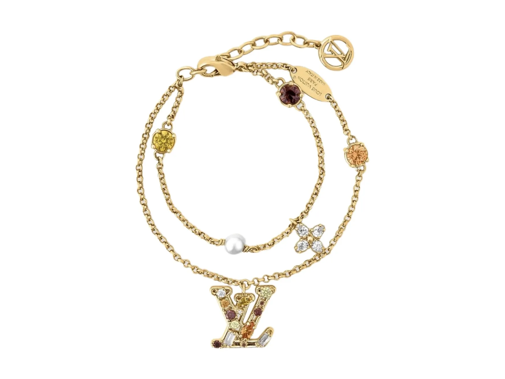 LV Crystal-Embellished Double-Layer Bracelet D16017380