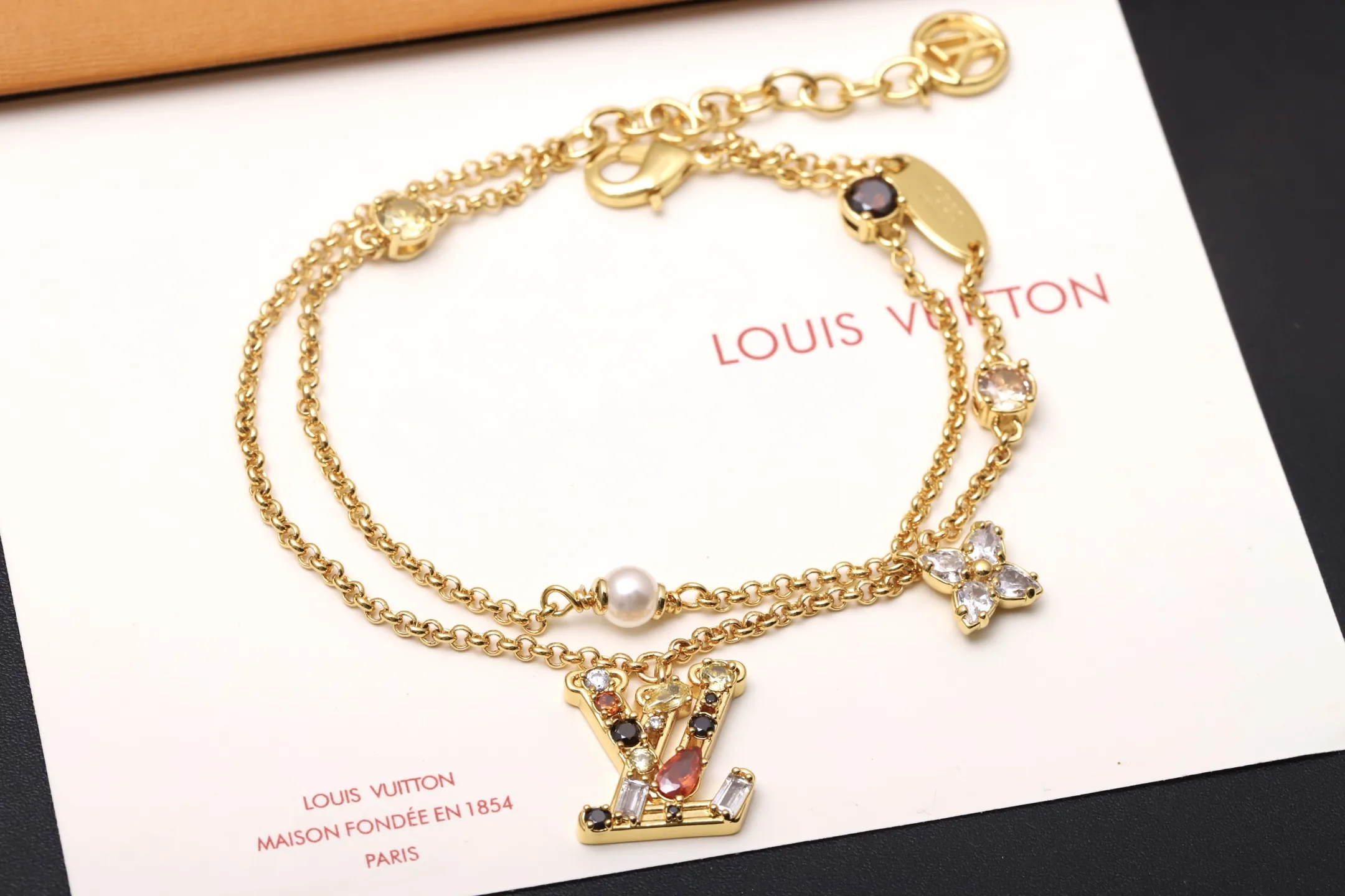 LV Crystal-Embellished Double-Layer Bracelet D16017380 — view 3
