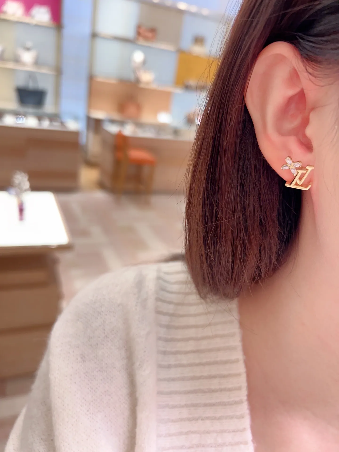 Flowergram Crystal Logo Stud Earrings D13517699 — view 8