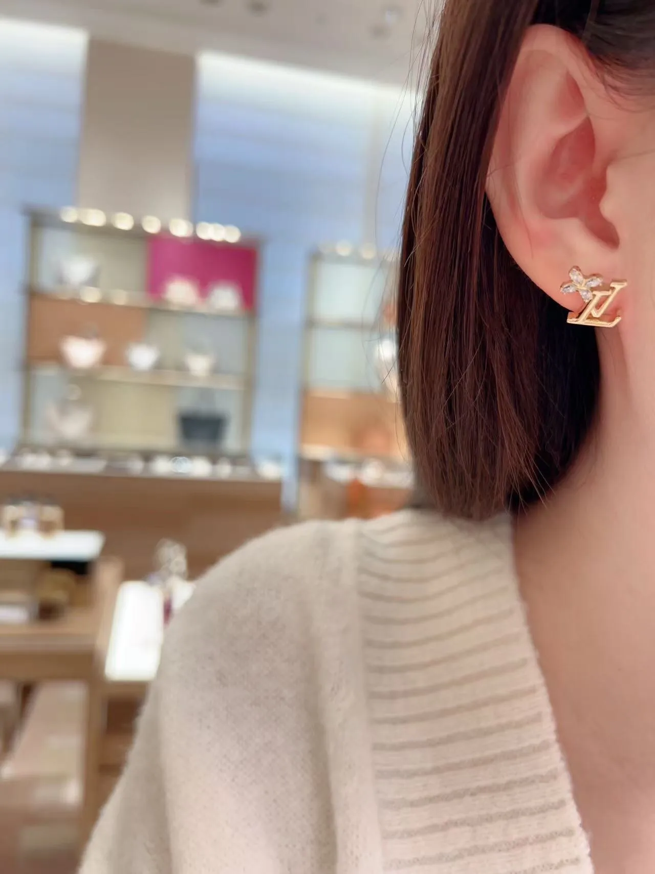 Flowergram Crystal Logo Stud Earrings D13517699 — view 9