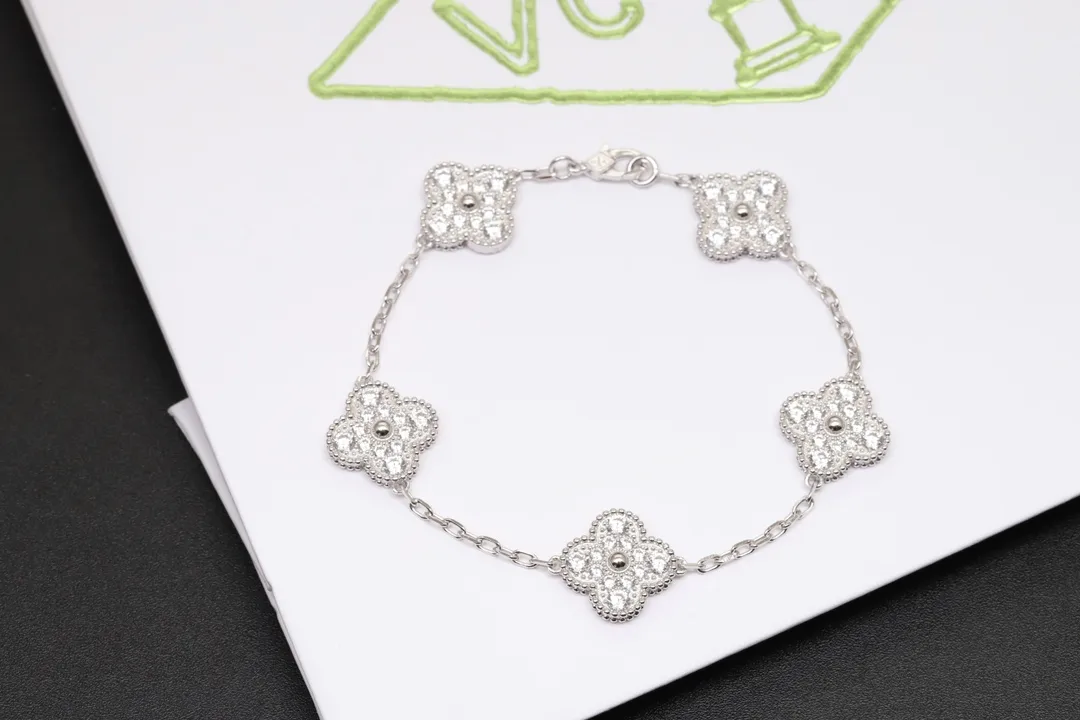 Alhambra Pave Crystal Clover Bracelet (Sterling Silver) D35016944 — view 3