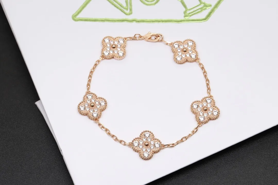 Alhambra Pave Crystal Clover Bracelet (Sterling Silver) D35016944 — view 4