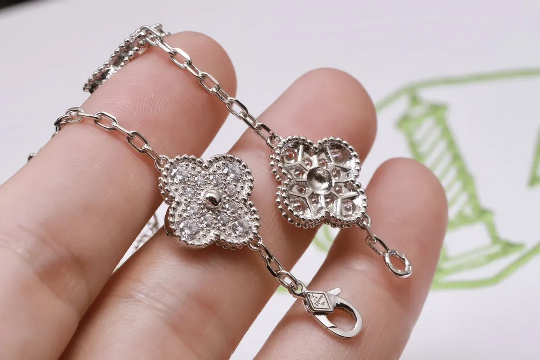Alhambra Pave Crystal Clover Bracelet (Sterling Silver) D35016944 — view 6