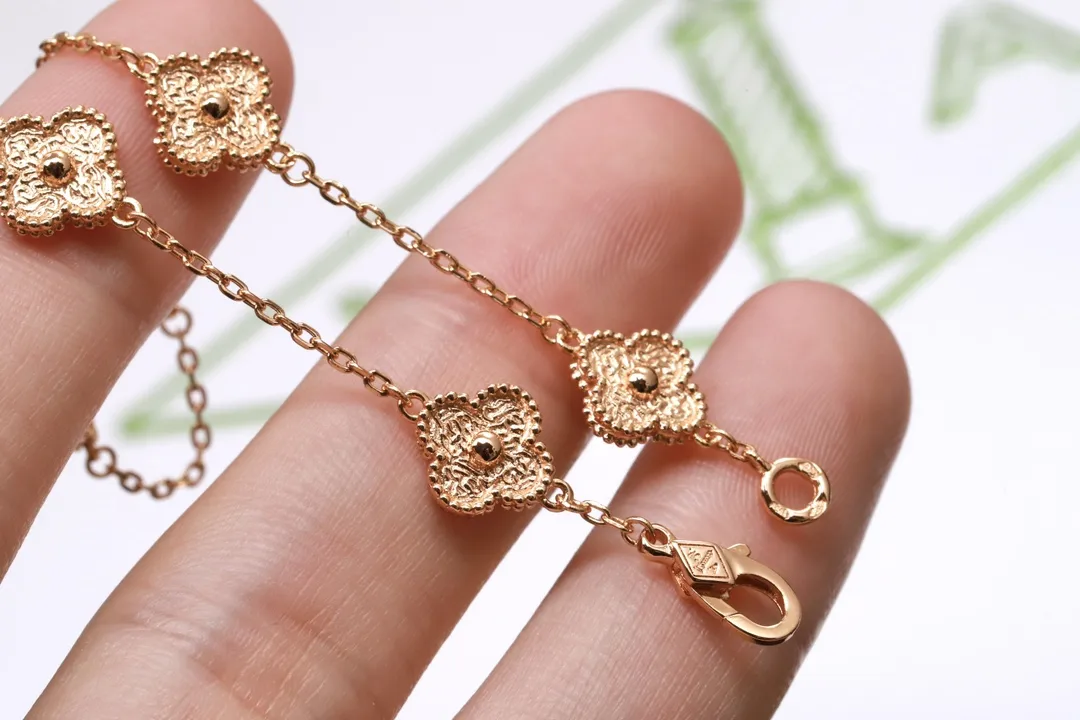 Alhambra 6-Motif Clover Bracelet (18K Gold-Plated Sterling Silver) D22016632 — view 6