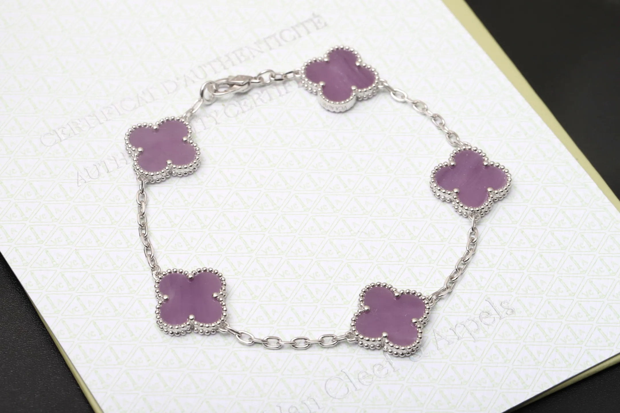 Vintage Alhambra 5-Motif Bracelet (Sterling Silver) D29016649 — view 2