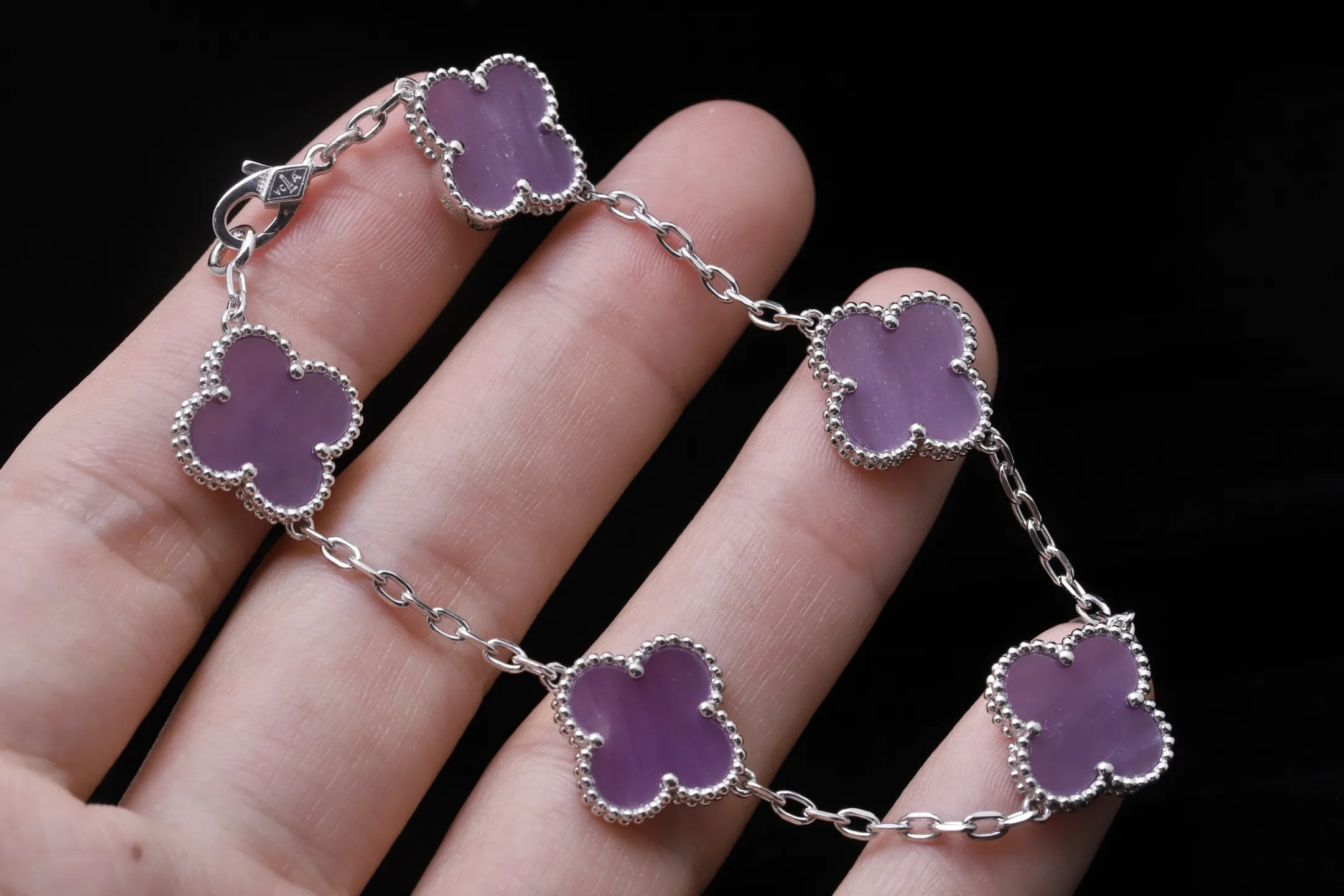 Vintage Alhambra 5-Motif Bracelet (Sterling Silver) D29016649 — view 4