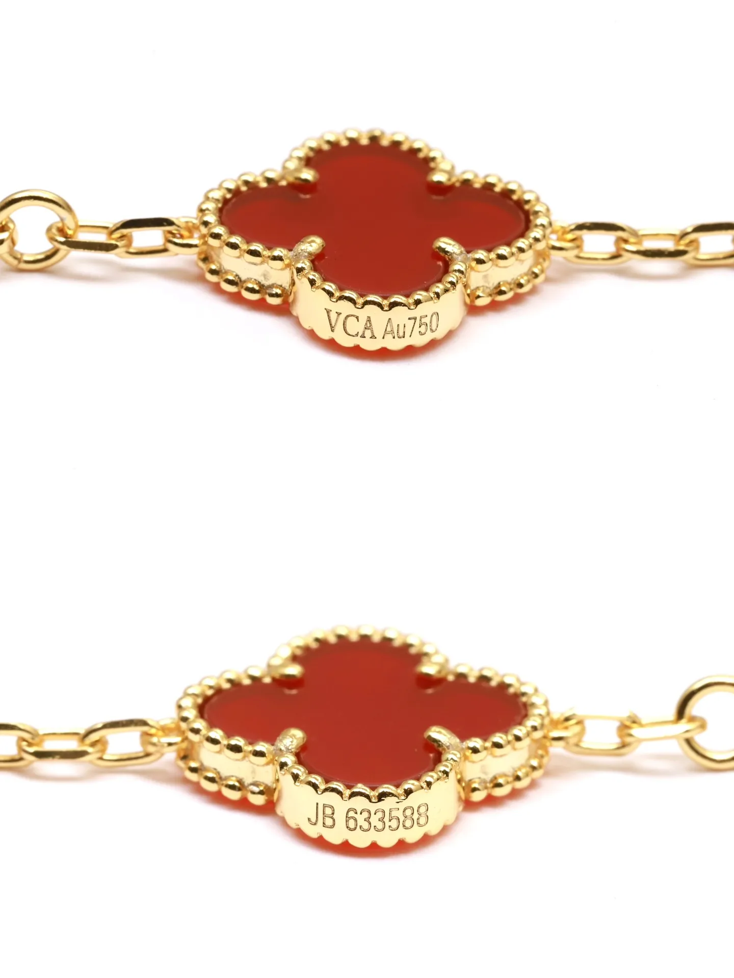 Vintage Alhambra Carnelian Bracelet (18K Gold-Plated Silver) D29016587 — view 7