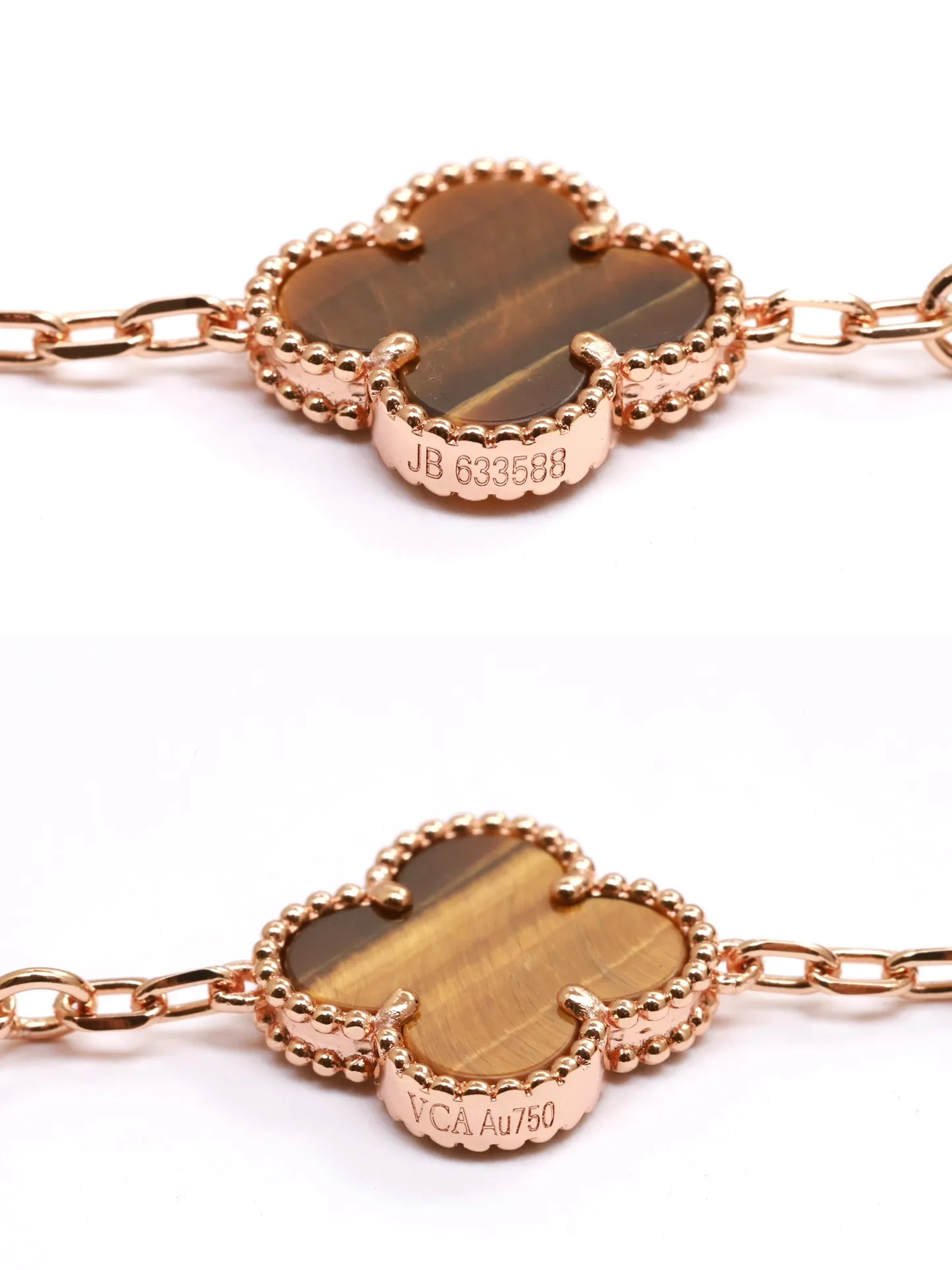 Vintage Alhambra Tiger's Eye Bracelet (Sterling Silver) D31516585 — view 7