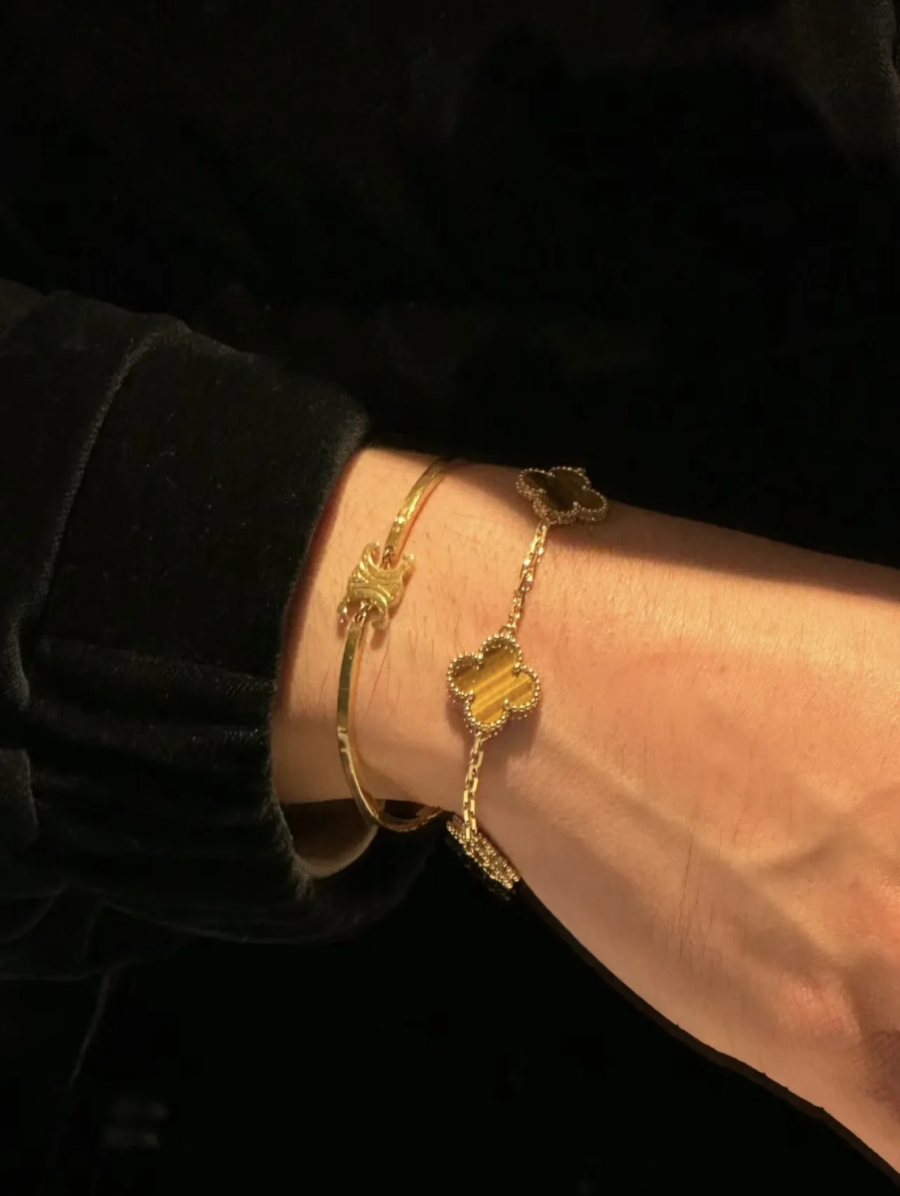Vintage Alhambra Tiger's Eye Bracelet (Sterling Silver) D31516585 — view 9