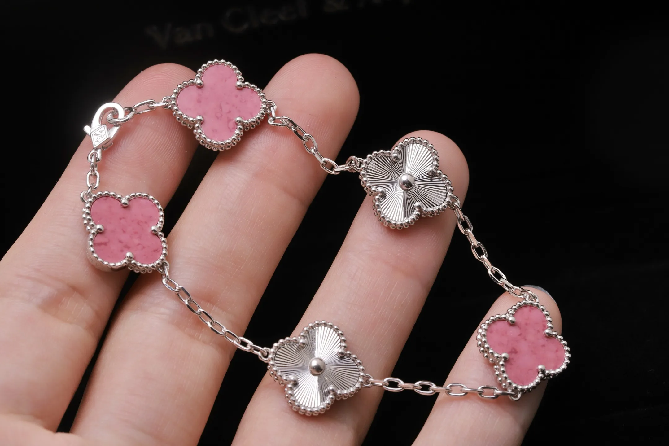 Vintage Alhambra 5-Motif Bracelet (Sterling Silver) D31016648 — view 4