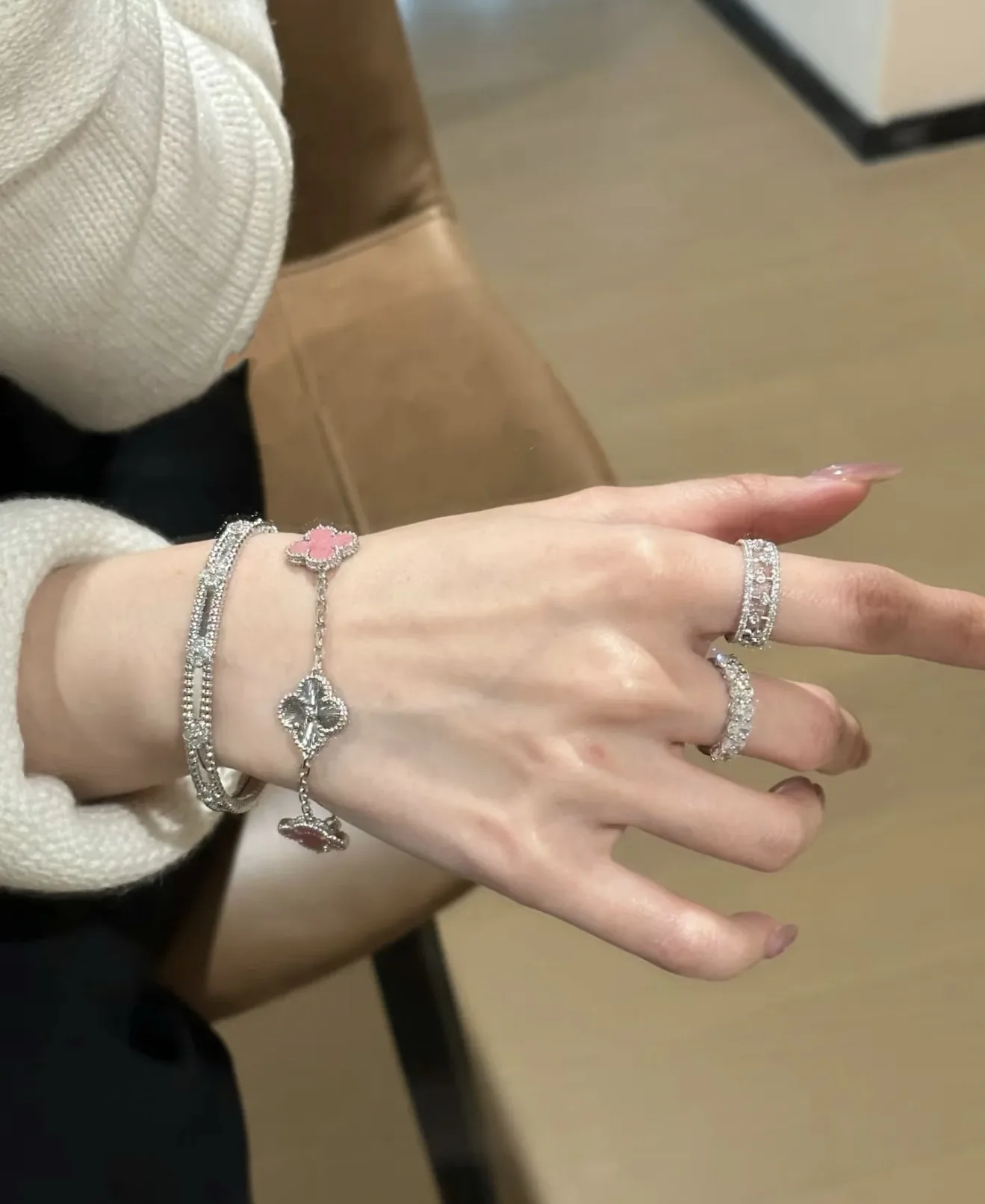 Vintage Alhambra 5-Motif Bracelet (Sterling Silver) D31016648 — view 9