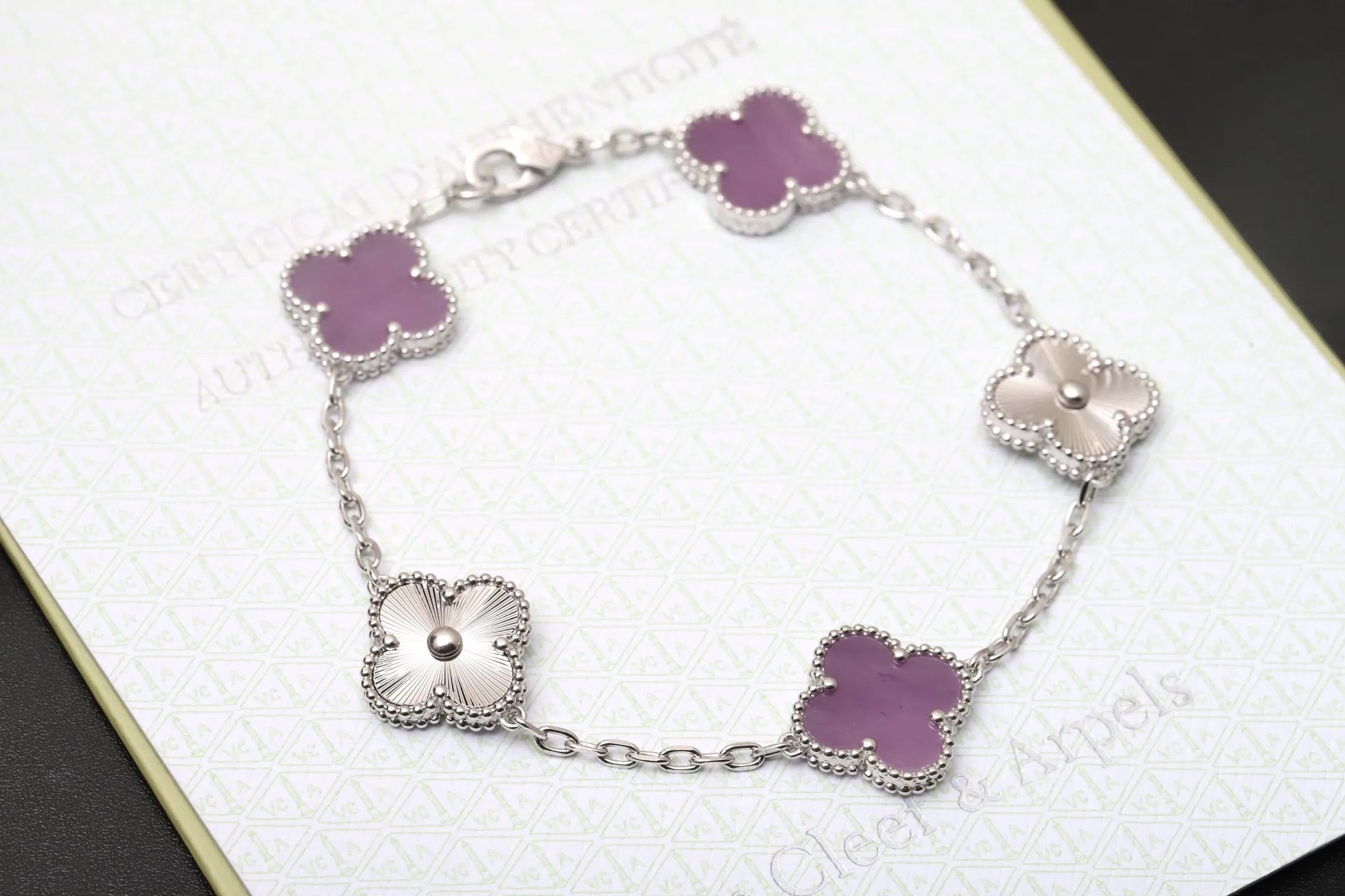 Vintage Alhambra 5-Motif Bracelet (Sterling Silver) D29016650 — view 2