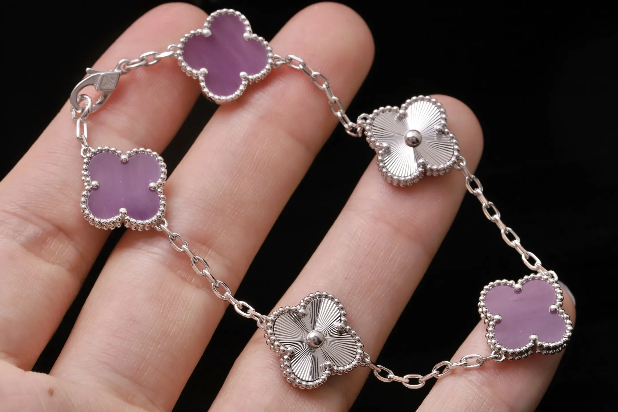 Vintage Alhambra 5-Motif Bracelet (Sterling Silver) D29016650 — view 4