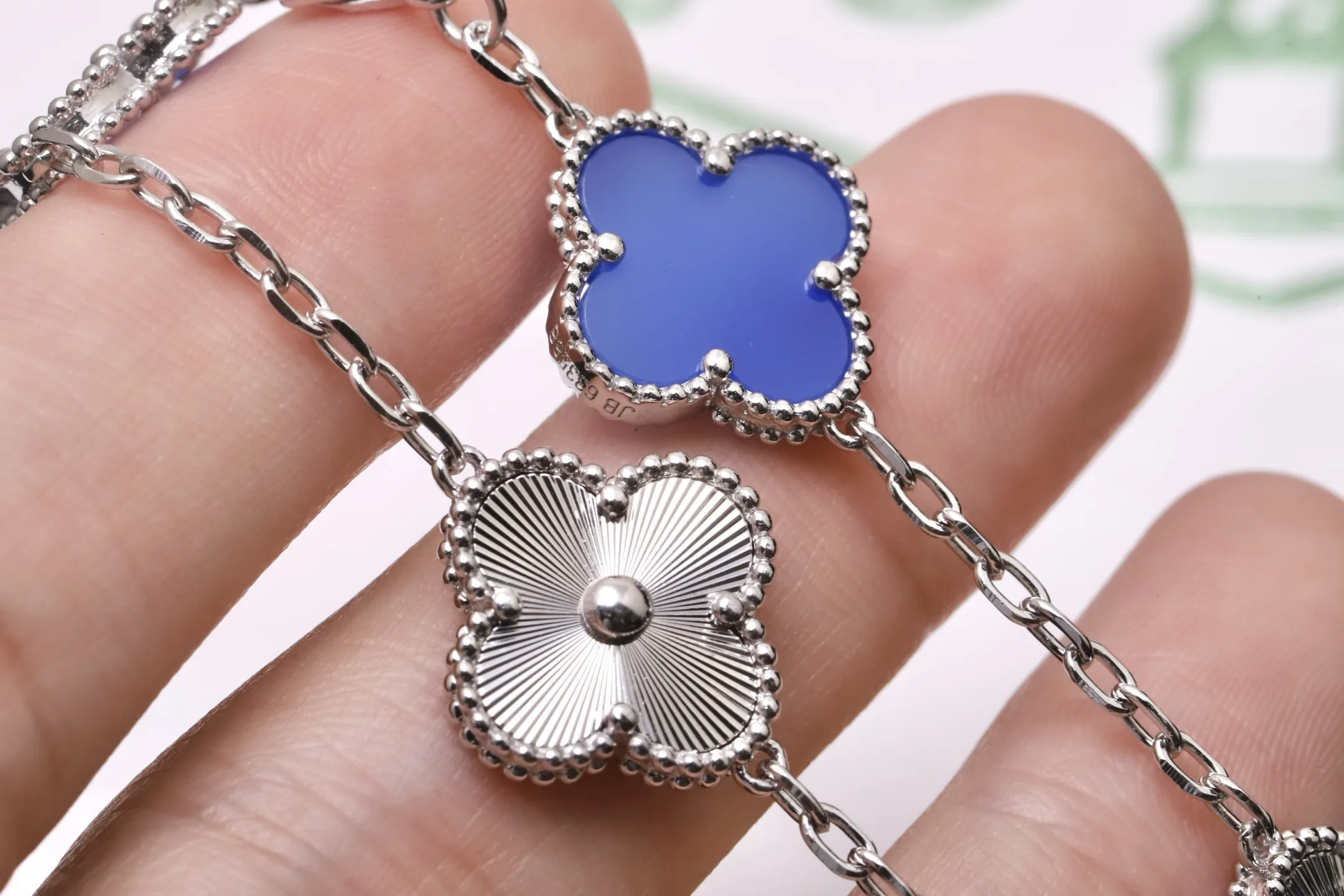 Vintage Alhambra 5-Motif Bracelet (Sterling Silver) D29016651 — view 5