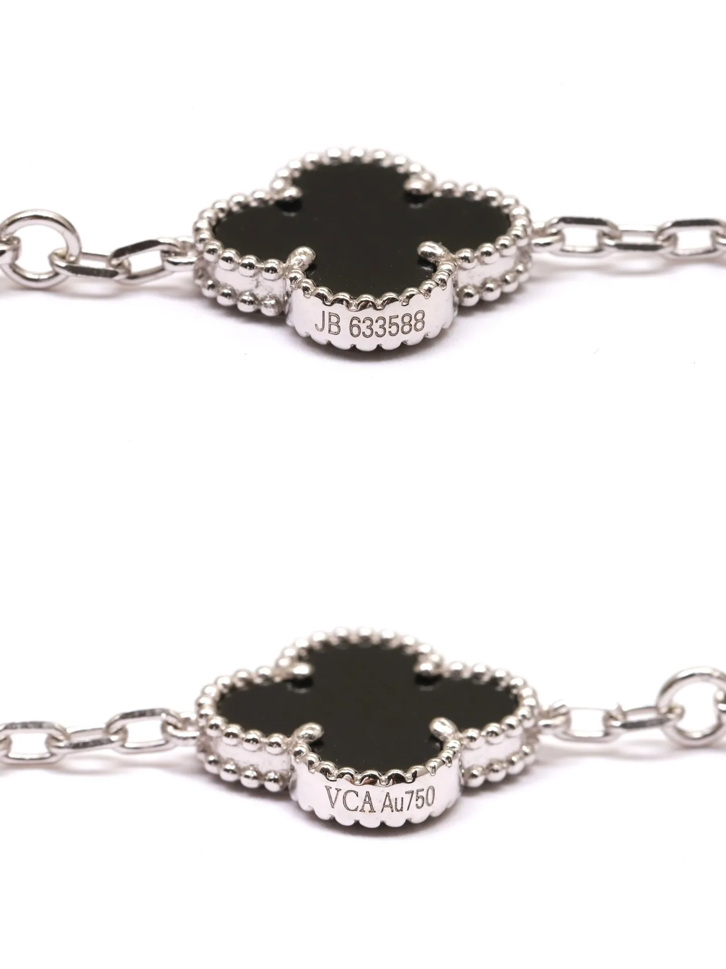 Vintage Alhambra 5-Motif Onyx Bracelet (Sterling Silver) D29016945 — view 8