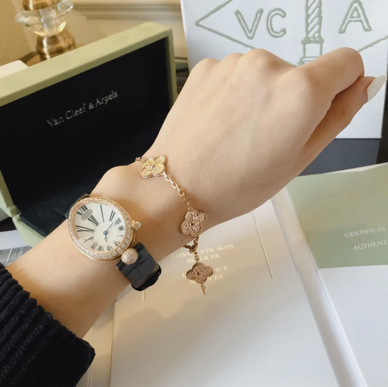 Vintage Alhambra 5-Motif Bracelet (Sterling Silver) D35016644 — view 8